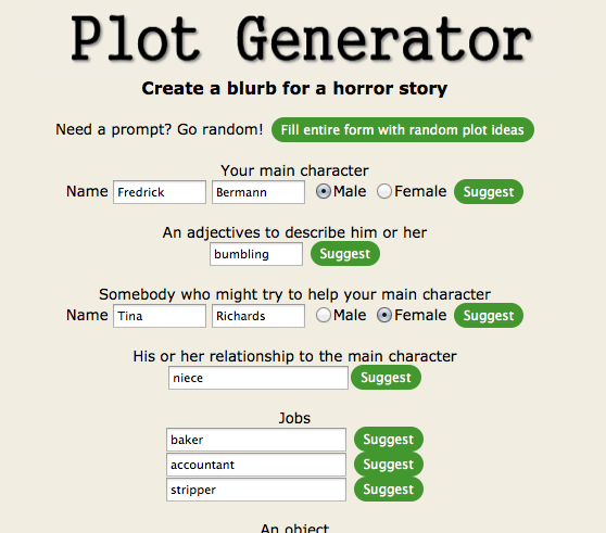 måtte klæde tre Write your own SPOOKY STORY with random plot generators! | the University  of Kentucky WRITING CENTER